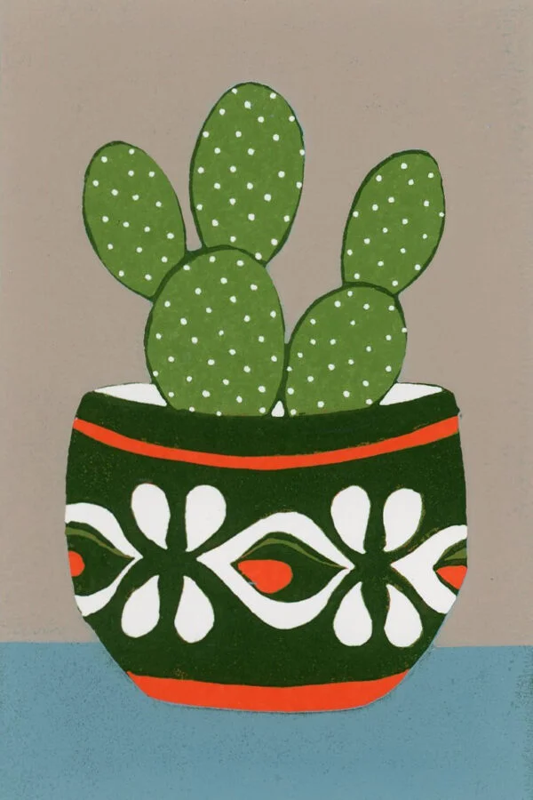 Cactus lino print